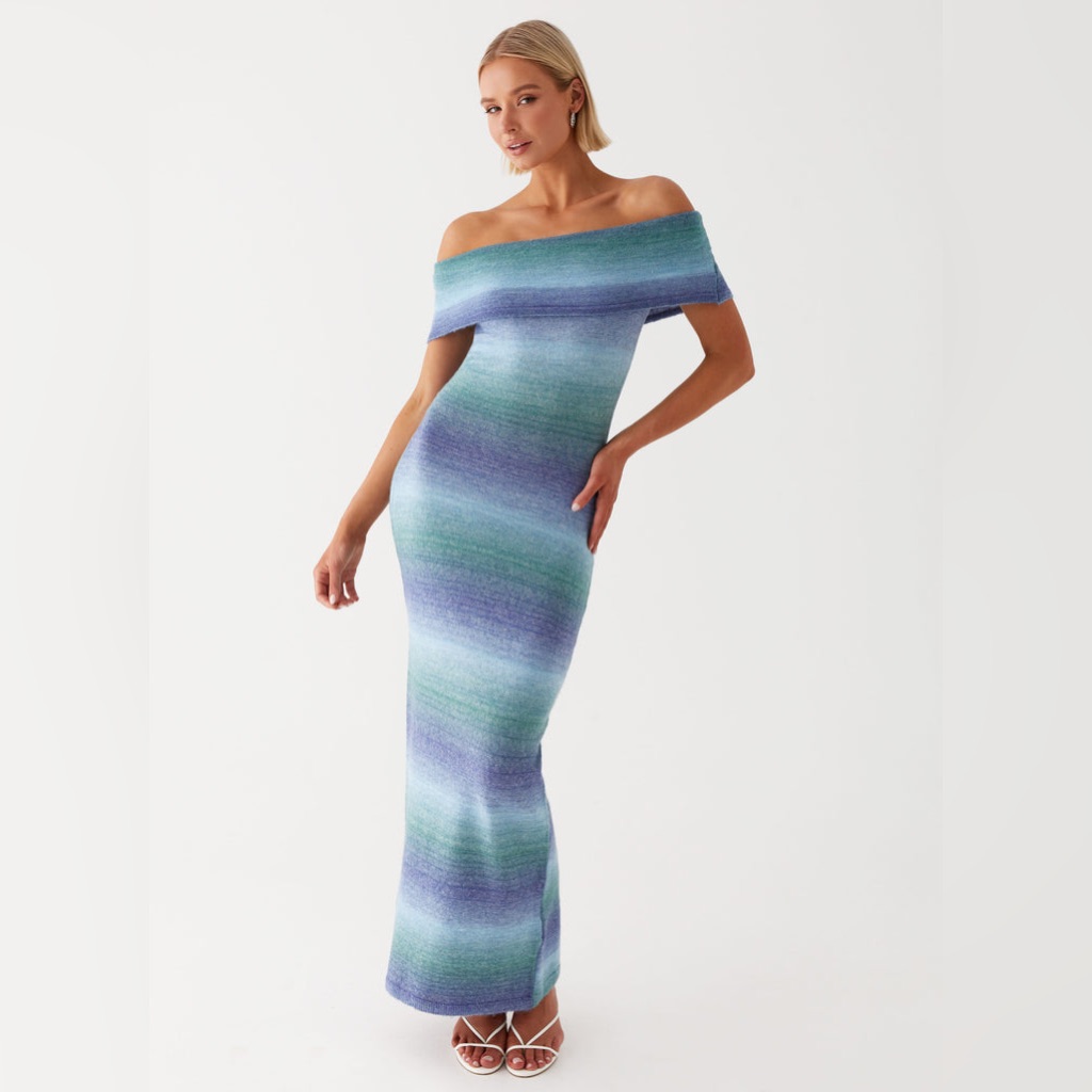 Peppermayo Exclusive - Clarity Knit Maxi Dress - Blue Ombre